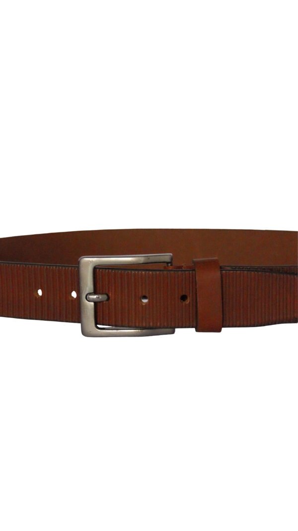 Print casual brown genuine leather belts for men - Image 3