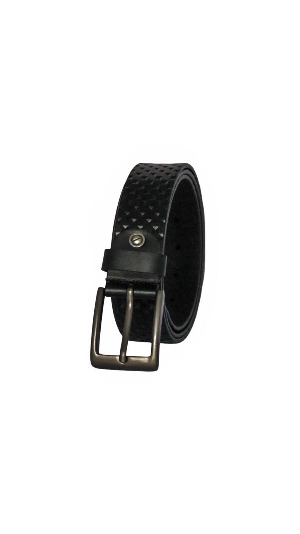 Casual Wear Justa Pin Buckle Men Black Leather Belt - Image 2