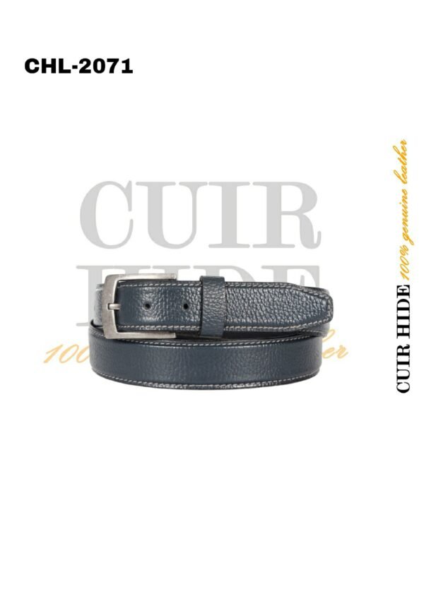 Profile Leather Belt – Premium Navy Blue Leather by Cuir Hide - CHL-2071